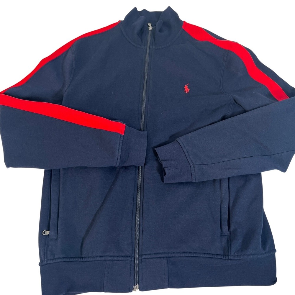 Polo Ralph Lauren Blue Red Track Suit Jacket Full‎ Zip L